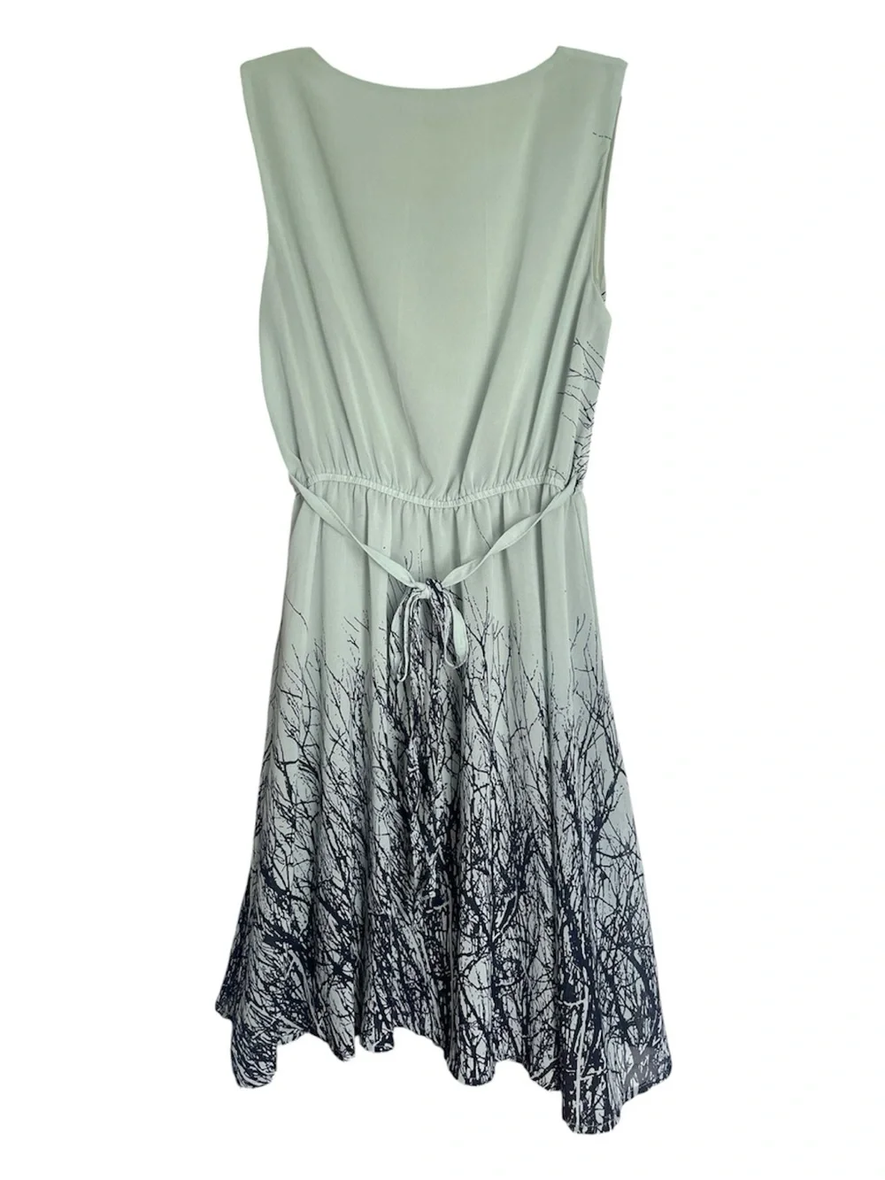 Sleeveless pale blue minidress with dark purple floral summer XS/S